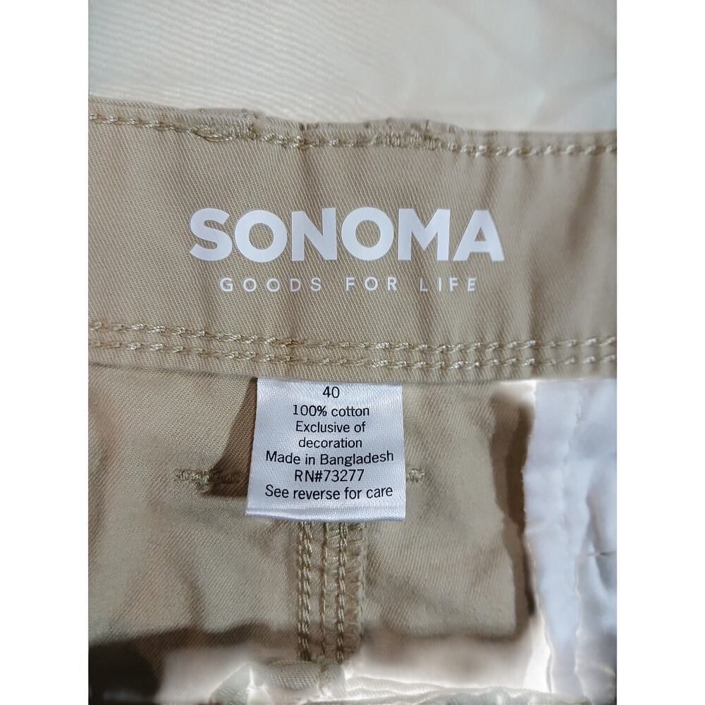 Sonoma Men's Cargo Shorts Size 40 Khaki 100 Cott - Picture 4 of 8